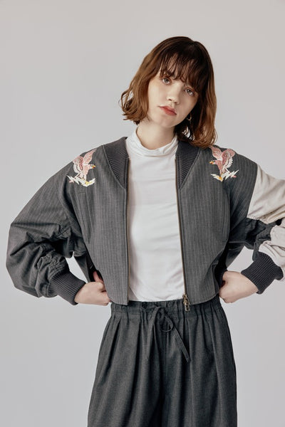 MA1 style blouson with eagle embroidery