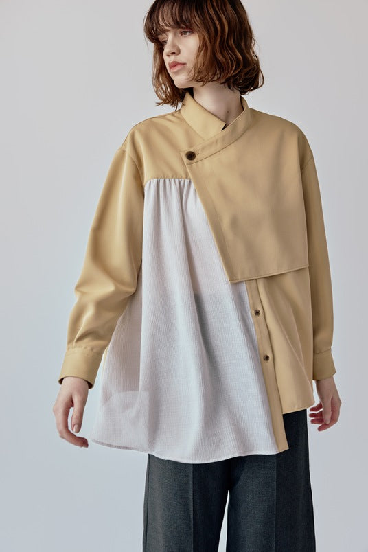 Asymmetrical shirt jacket