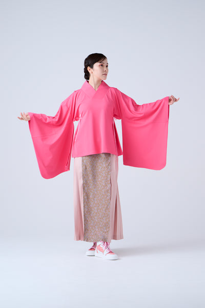 Kimono Sleeve Bare Smooth Short Pullover Pink