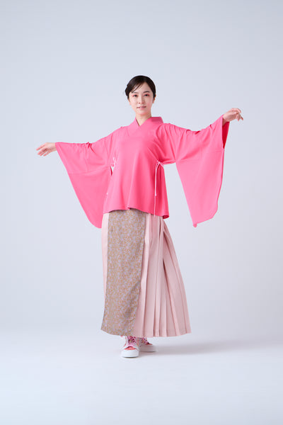 Kimono Sleeve Bare Smooth Short Pullover Pink