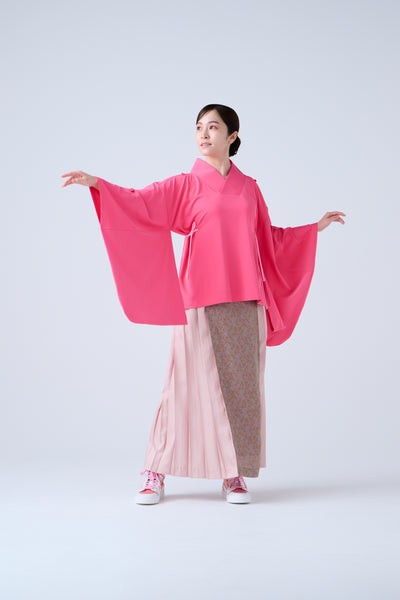 Kimono Sleeve Bare Smooth Short Pullover Pink