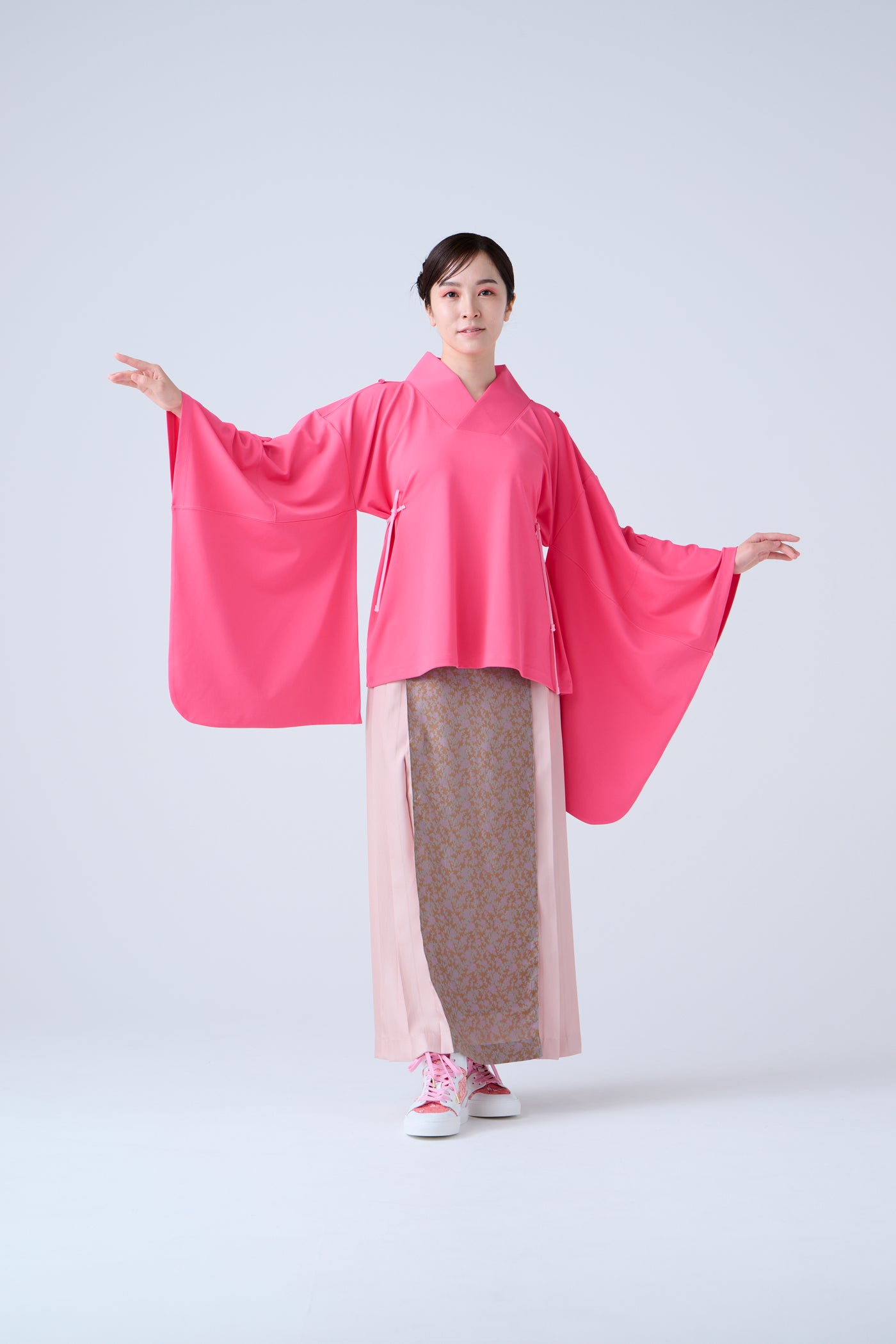 Kimono Sleeve Bare Smooth Short Pullover Pink