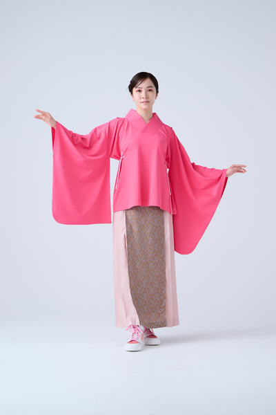 Kimono Sleeve Bare Smooth Short Pullover Pink