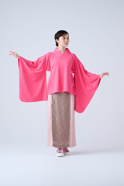 Kimono Sleeve Bare Smooth Short Pullover Pink