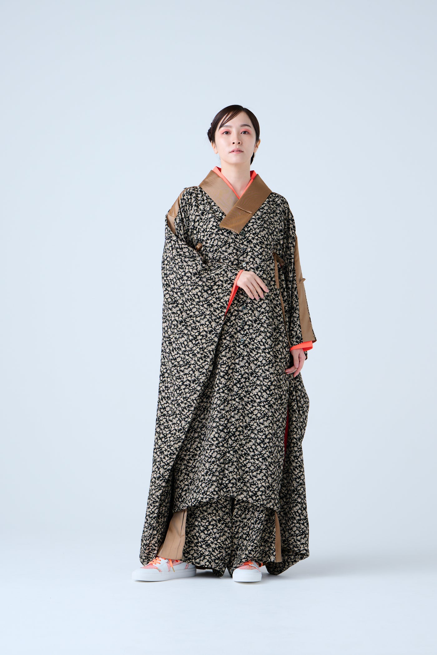Kimono Sleeve Bare Smooth Long Pullover Orange