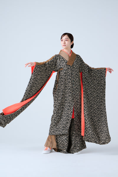 Kimono Sleeve Bare Smooth Long Pullover Orange