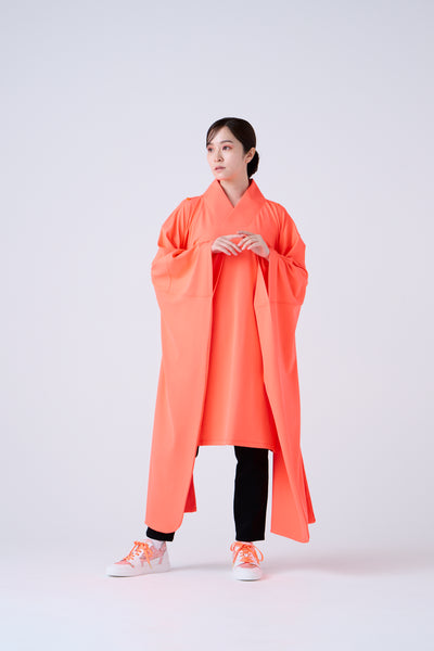 Kimono Sleeve Bare Smooth Long Pullover Orange