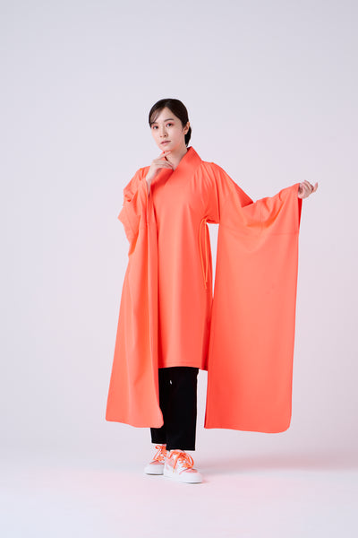 Kimono Sleeve Bare Smooth Long Pullover Orange