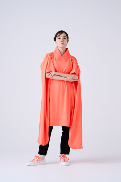Kimono Sleeve Bare Smooth Long Pullover Orange