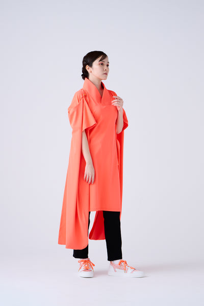 Kimono Sleeve Bare Smooth Long Pullover Orange