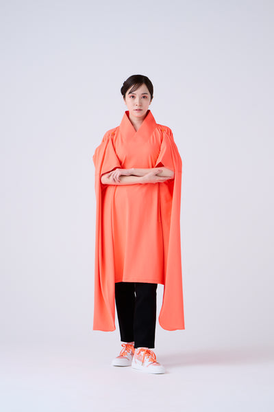 Kimono Sleeve Bare Smooth Long Pullover Orange