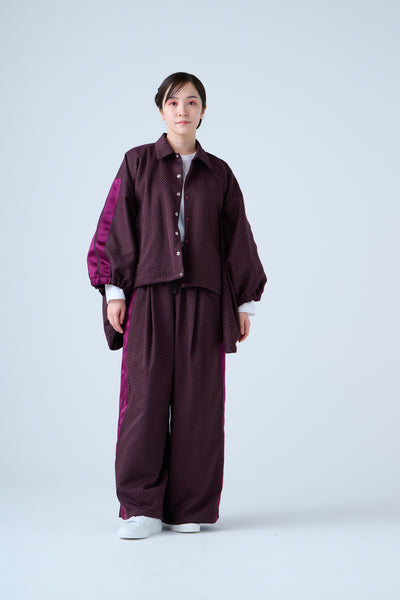 Ring Pattern Jacquard Track Jacket Purple Navy