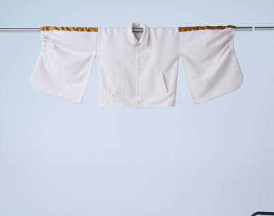 Folded jacquard track short jacket