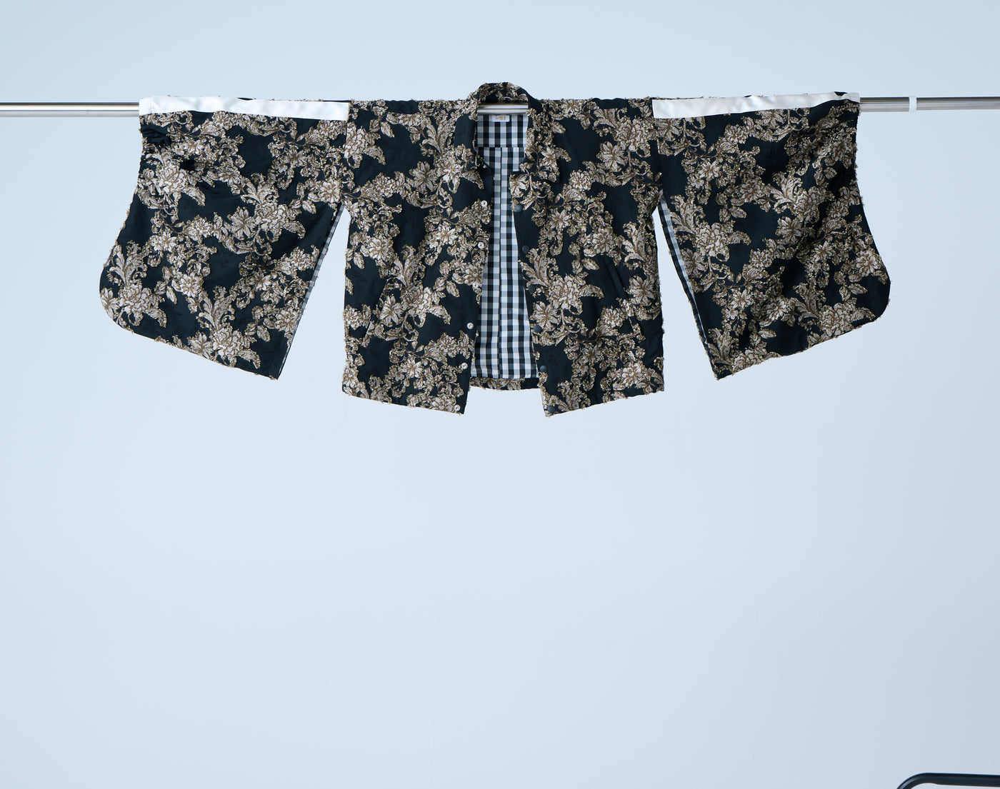 Floral Jacquard Track Jacket in Black
