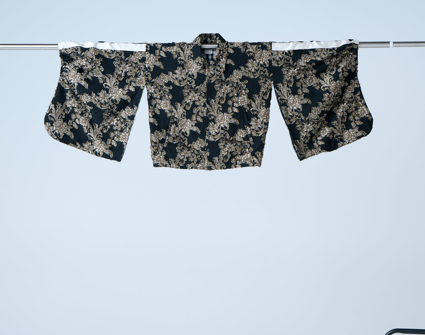 Floral Jacquard Track Jacket in Black