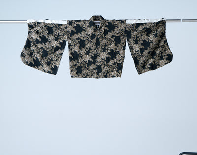 Floral Jacquard Track Jacket in Black