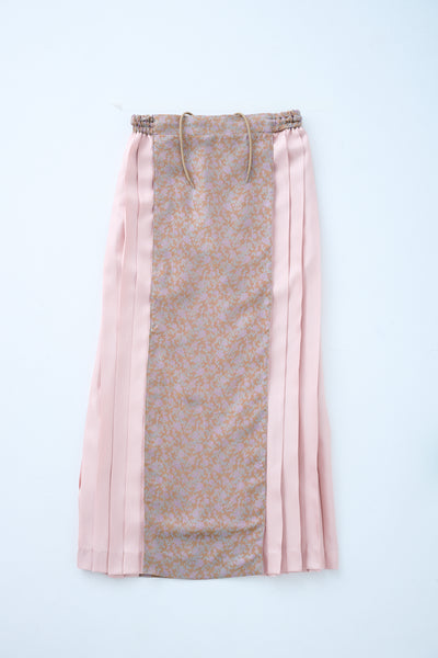 Small Leaf Jacquard Pleated Skirt