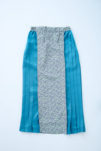 Small Leaf Jacquard Pleated Skirt