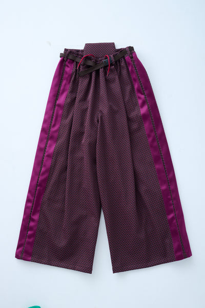 Ring Pattern Jacquard Drawstring Pants, Bordeaux