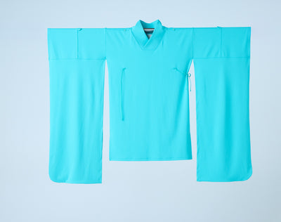 Kimono Sleeve Bare Smooth Long Pullover Turquoise Blue